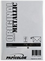 Envelop Papicolor C6 114x162mm metallic zilver pak à 6 stuks-3
