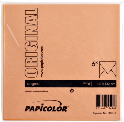 Envelop Papicolor 140x140mm oranje pak à 6 stuks-3