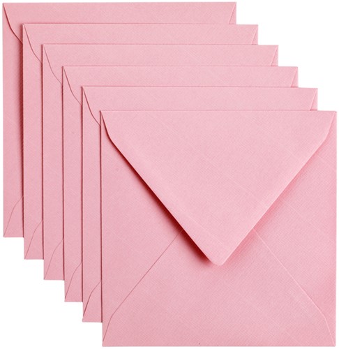 Envelop Papicolor 140x140mm babyroze pak à 6 stuks