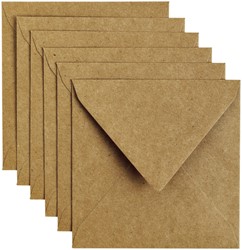 Envelop Papicolor 140x140mm kraft bruin pak à 6 stuks