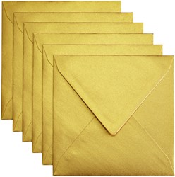 Envelop Papicolor 140x140mm metallic goud pak à 6 stuks