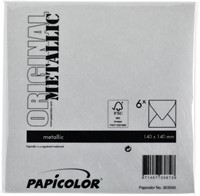 Envelop Papicolor 140x140mm metallic zilver pak à 6 stuks-3