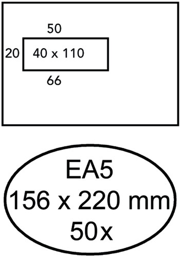 Envelop Hermes EA5 156x220mm venster 4x11links zelfklevend 50 stuks