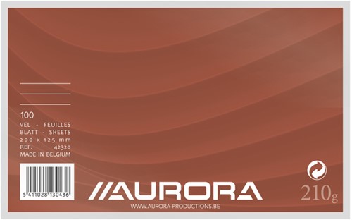Systeemkaart Aurora 200x125mm lijn met rode koplijn 210gr wit 100 vel