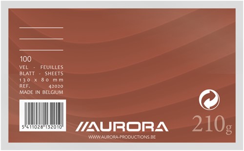Systeemkaart Aurora 130x80mm lijn met rode koplijn 210gr wit 100 vel