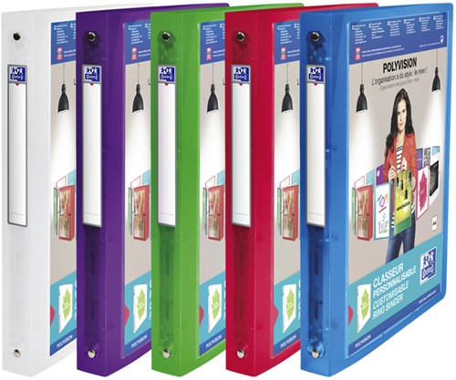 Presentatieringband Oxford Polyvision A4 4-rings 20mm assorti
