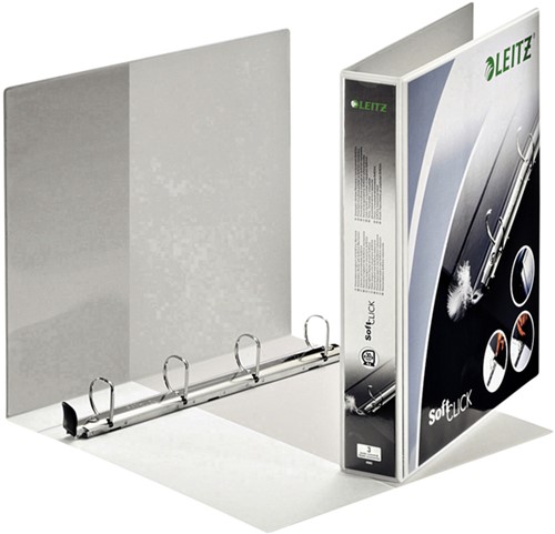 Presentatieringband Leitz SoftClick A4 Maxi 4-rings D-mech 30mm wit
