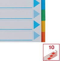 Tabbladen Esselte Standaard A4 10-delig karton 11-rings met voorblad assorti-1