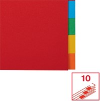 Tabbladen Esselte Economy A4 10-delig karton 11-rings assorti-1