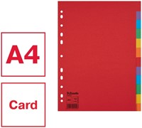 Tabbladen Esselte Economy A4 12-delig karton 11-rings assorti-6