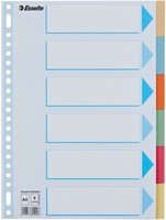 Tabbladen Esselte Premium A4 6-delig karton 23-rings assorti