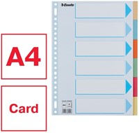 Tabbladen Esselte Premium A4 6-delig karton 23-rings assorti-6
