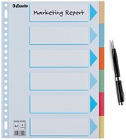 Tabbladen Esselte Premium A4 6-delig karton 23-rings assorti-8