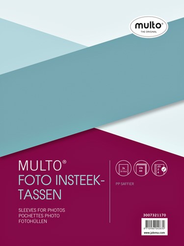 Fototas Multo A4 23-gaats 3-vaks 10x15cm + schrijfstrook PP transparant