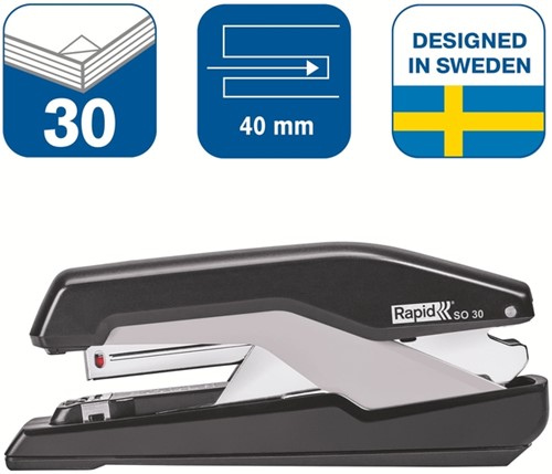 Nietmachine Rapid SO30 fullstrip 30 vel 24/6 zwart/rood-3