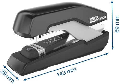 Nietmachine Rapid SO30c halfstrip 30 vel 24/6 zwart/grijs-2