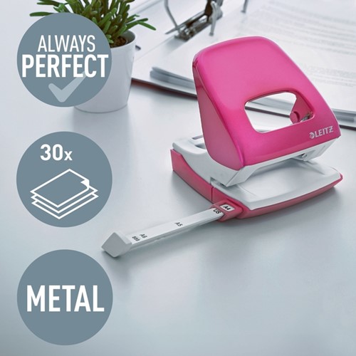 Perforator Leitz WOW 5008 NeXXt  metaal 30 vel roze-3