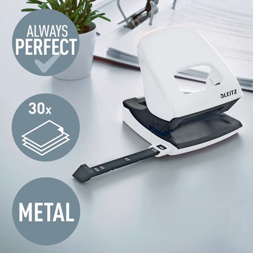 Perforator Leitz WOW 5008 NeXXt metaal 30 vel wit-2