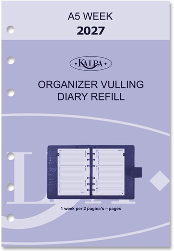 Agendavulling 2027 Kalpa A5 7dagen/2pagina's