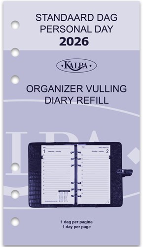 Agendavulling 2026 Kalpa Personal 1dag/1pagina