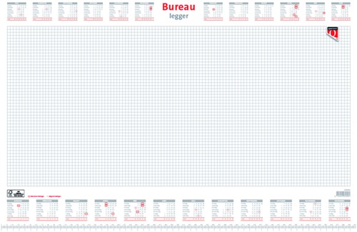 Bureau-onderlegblok 2022 Quantore ruit 56,5X36CM  wit