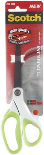 Schaar Scotch 20cm titanium met groot oog groen blister-2