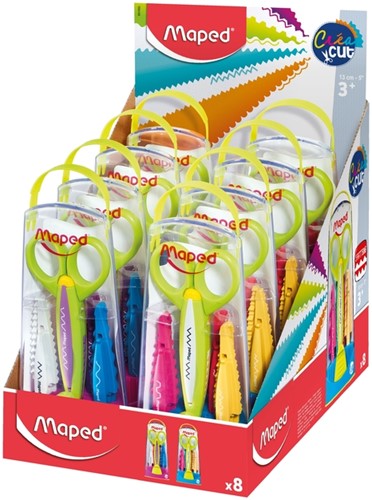 Schaar Maped Crea Cut met 5 verwisselbare motieven display á 8 stuks assorti