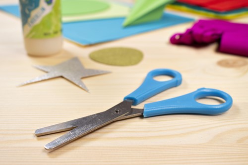 Kinderschaar Westcott 130mm rechtshandig ronde punt lichtblauw-3