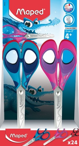 Schaar Maped Essentials Soft 13cm display á 24 stuks assorti-2