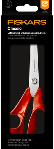 Schaar Fiskars Classic universeel 21cm links rood