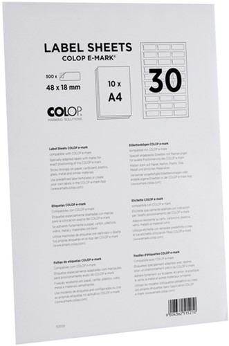 Label Colop E-mark 48x18mm 300 stuks wit-2