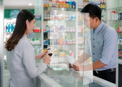 Hygiënescherm OPUS 2 opvouwbaar 1000x1000mm - 4mm