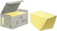 Memoblok Post-it 655-1B recycled 76x127mm canary yellow 6 stuks
