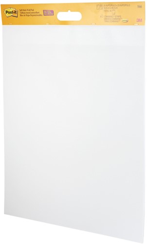 Meeting chart Post-it 566 Super Sticky 50.8x58.4cm wit incl Command bevestigingsstrip 2 stuks