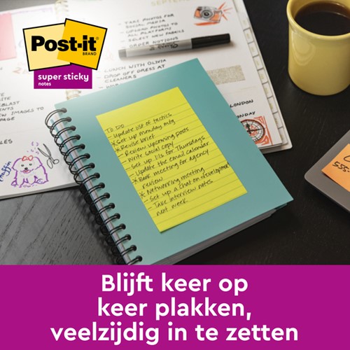 Memoblok Post-it 662 102x152mm ruit geel-3