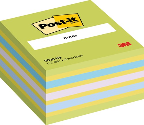 Memoblok Post-it 2028 76x76mm kubus assorti