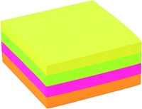Memoblok Quantore 76x76mm neon kleuren assorti 4 kleuren 400 vel-3