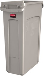 Afvalbak Rubbermaid Slim Jim Vented met luchtsleuven 87 liter grijs