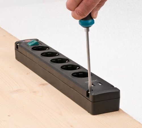 Stekkerdoos Brennenstuhl Bremounta 5 voudig inclusief 2 USB 3 meter zwart-2