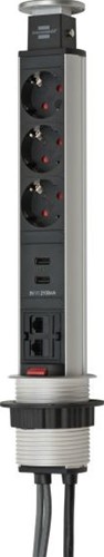 TOWER POWER USB EN LAN UNIT ZILVER/ZWART