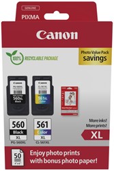 Inktcartridge Canon PG-560XL CL-561XL + papier