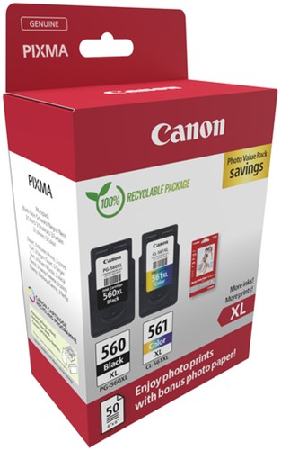 Inktcartridge Canon PG-560XL CL-561XL + papier-3