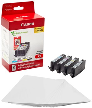 Inktcartridge Canon CLI-581XL 4 kleuren + papier-3