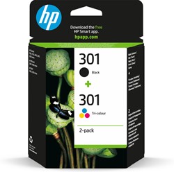 Inktcartridge HP N9J72AE 301 zwart + kleur