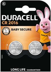 Batterij Duracell knoopcel 2xCR2016 lithium Ø20mm 3V-90mAh