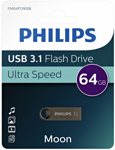 USB stick 3.1 Philips Moon USB-A 64GB grijs-2