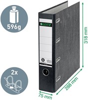 Ordner Leitz 1092 giro-bank met dubbele mechaniek 75mm karton A4 zwart-1