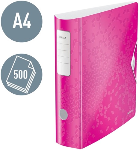 Ordner Leitz WOW active 180° 80mm PP A4 roze-3
