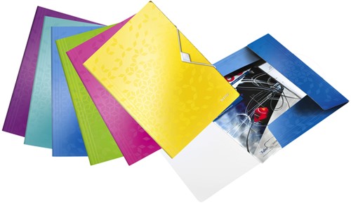 Elastomap Leitz WOW A4 3 kleppen PP roze-3