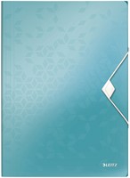 Elastomap Leitz WOW A4 3 kleppen PP ijsblauw